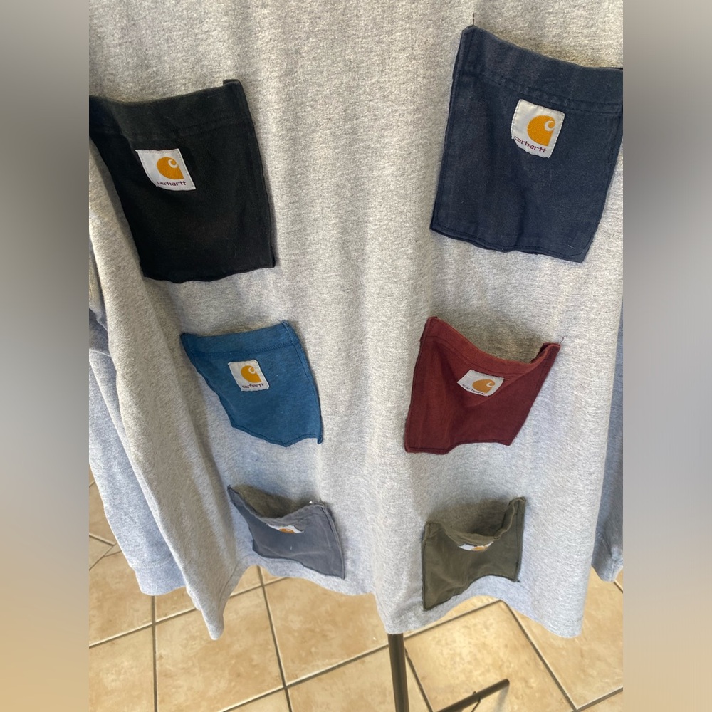 Reconstructed Patchwork Carhartt Long Sleeve Shir… - image 3